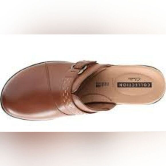 Clarks Leisa Sadie Dark Tan Leather Mule, Size 8 - Picture 2 of 12
